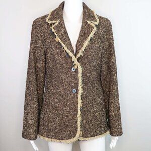 Doncaster Brown Boucle Tweed Career Blazer Jacket